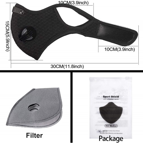 1ADOPLPH replaceable filters  mask ( gray)